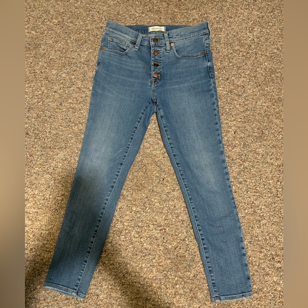 Madewell 9 inch skinny crop button fly jeans